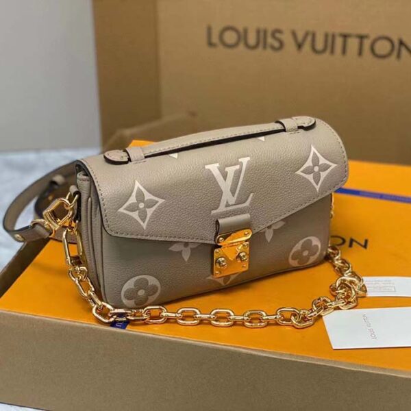 Louis Vuitton LV Women Pochette Métis East West Bag Beige Grained Cowhide Leather - Image 4