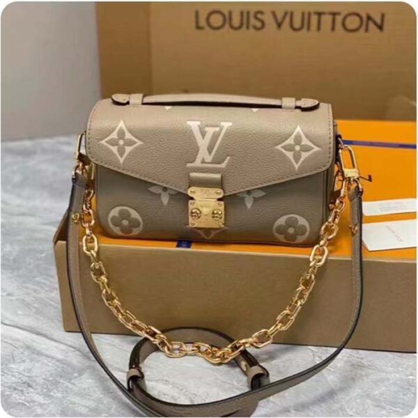 Louis Vuitton LV Women Pochette Métis East West Bag Beige Grained Cowhide Leather - Image 3