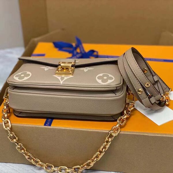 Louis Vuitton LV Women Pochette Métis East West Bag Beige Grained Cowhide Leather - Image 5