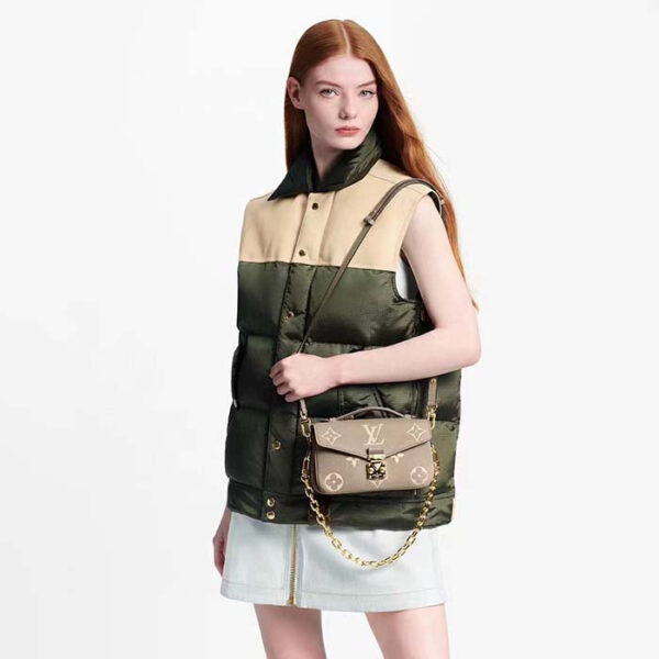 Louis Vuitton LV Women Pochette Métis East West Bag Beige Grained Cowhide Leather - Image 11