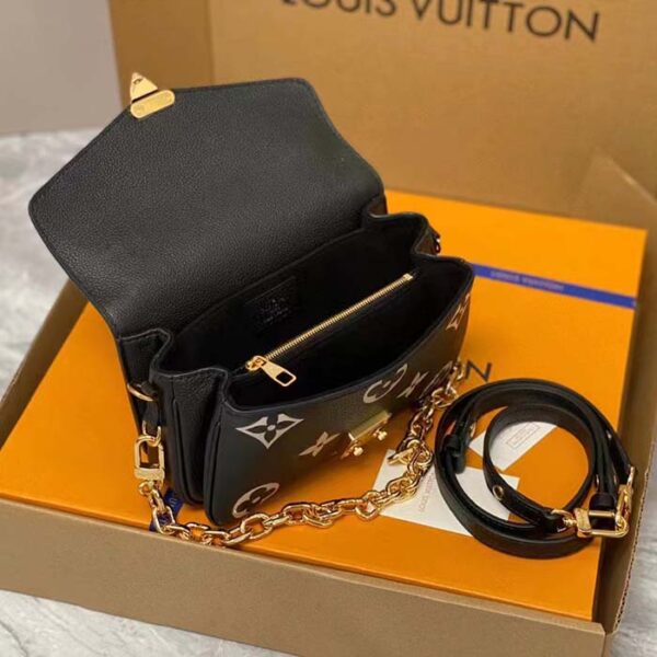 Louis Vuitton LV Women Pochette Métis East West Bag Black Beige Grained Cowhide Leather - Image 10