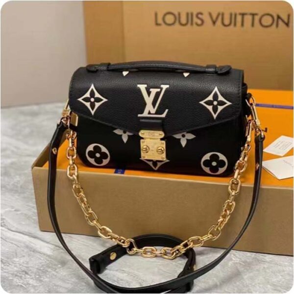 Louis Vuitton LV Women Pochette Métis East West Bag Black Beige Grained Cowhide Leather - Image 2