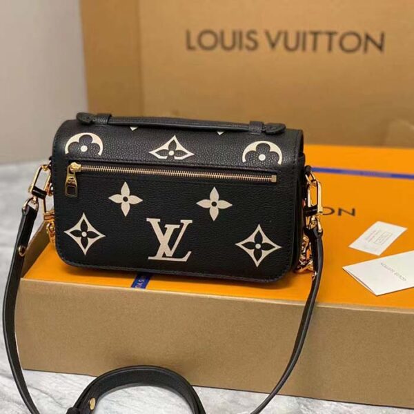 Louis Vuitton LV Women Pochette Métis East West Bag Black Beige Grained Cowhide Leather - Image 5