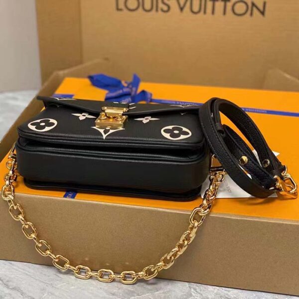 Louis Vuitton LV Women Pochette Métis East West Bag Black Beige Grained Cowhide Leather - Image 6