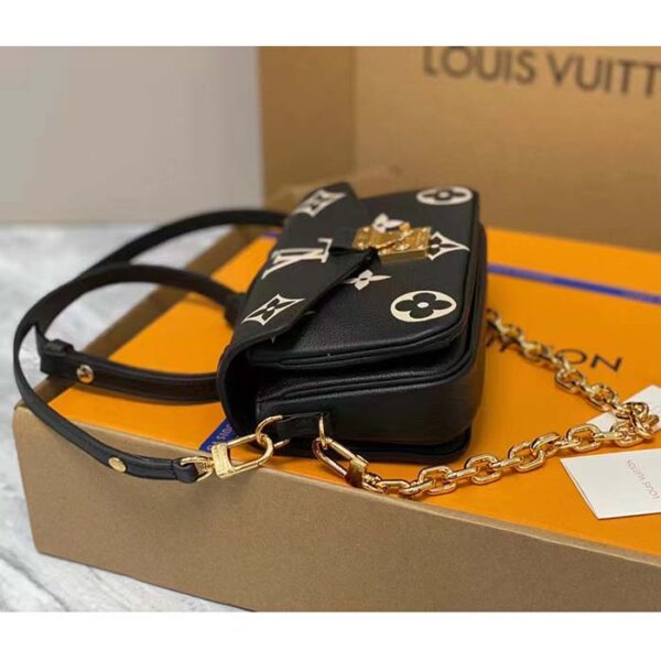 Louis Vuitton LV Women Pochette Métis East West Bag Black Beige Grained Cowhide Leather - Image 8