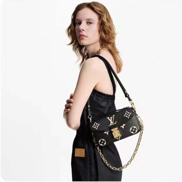 Louis Vuitton LV Women Pochette Métis East West Bag Black Beige Grained Cowhide Leather - Image 12