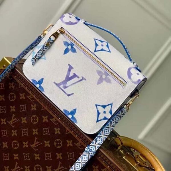 Louis Vuitton LV Women Pochette Métis MM Blue Monogram Coated Canvas - Image 5