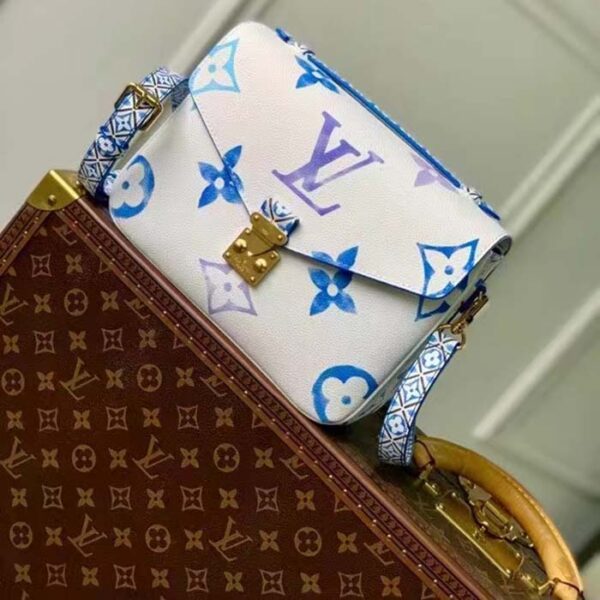 Louis Vuitton LV Women Pochette Métis MM Blue Monogram Coated Canvas - Image 3