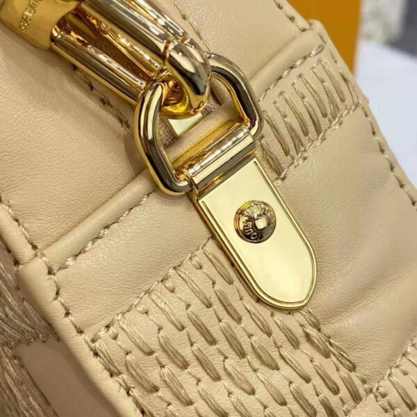 Louis Vuitton LV Women Pochette Troca Handbag Cashmere Beige Damier Quilt Lamb Leather - Image 11