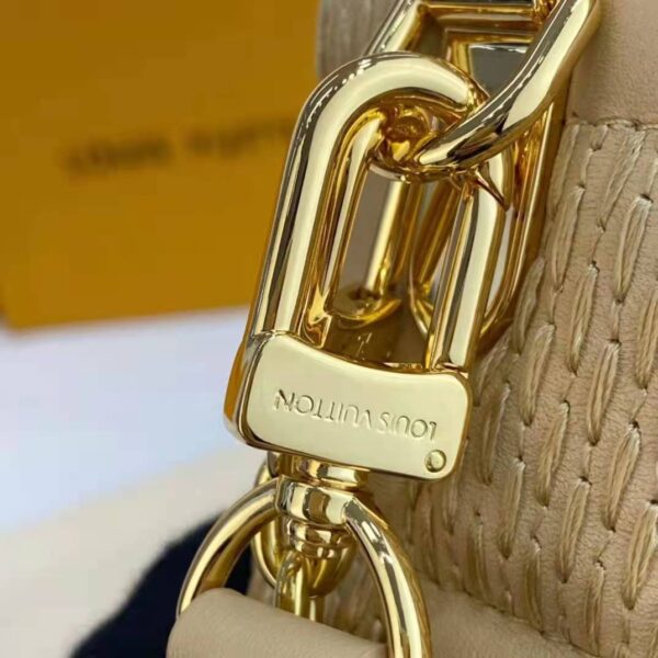 Louis Vuitton LV Women Pochette Troca Handbag Cashmere Beige Damier Quilt Lamb Leather - Image 13