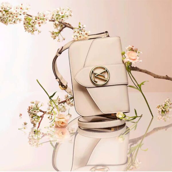 Louis Vuitton LV Women Pont 9 Handbag Cream Smooth Calfskin Cowhide Leather - Image 5