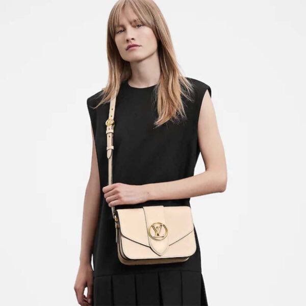 Louis Vuitton LV Women Pont 9 Handbag Cream Smooth Calfskin Cowhide Leather - Image 12
