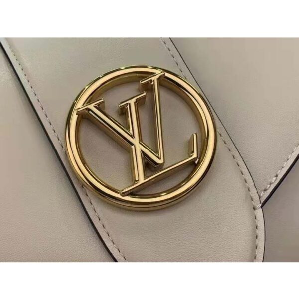 Louis Vuitton LV Women Pont 9 Handbag Cream Smooth Calfskin Cowhide Leather - Image 8