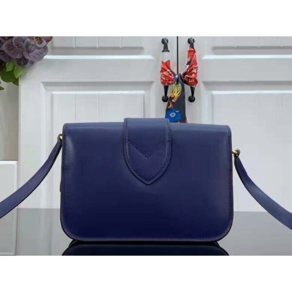 Louis Vuitton LV Women Pont 9 Soft MM Handbag Blue Grained Calfskin - Image 4