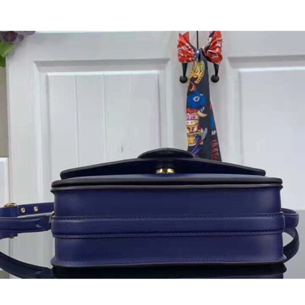 Louis Vuitton LV Women Pont 9 Soft MM Handbag Blue Grained Calfskin - Image 5