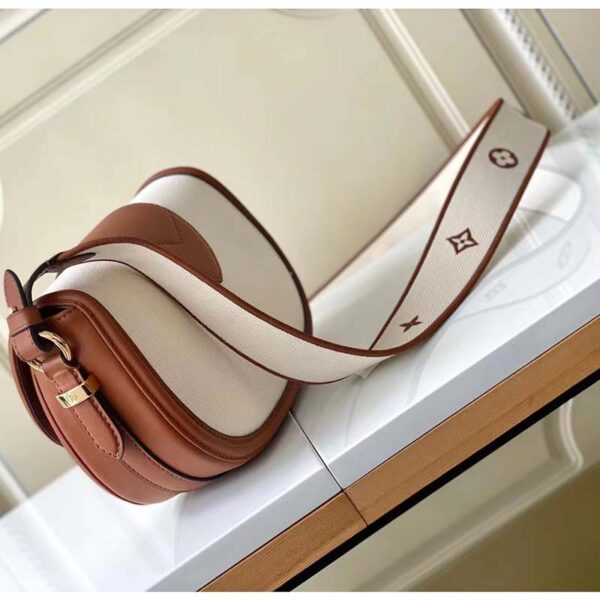 Louis Vuitton LV Women Pont 9 Soft MM Handbag Caramel Brown Canvas Cowhide - Image 5