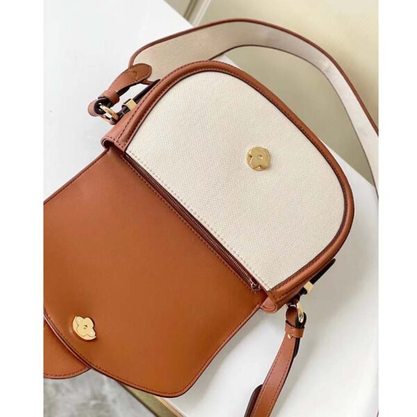 Louis Vuitton LV Women Pont 9 Soft MM Handbag Caramel Brown Canvas Cowhide - Image 7