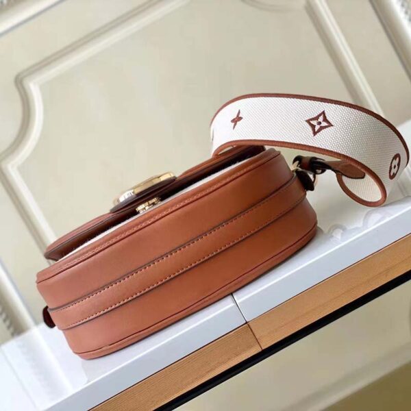 Louis Vuitton LV Women Pont 9 Soft MM Handbag Caramel Brown Canvas Cowhide - Image 4