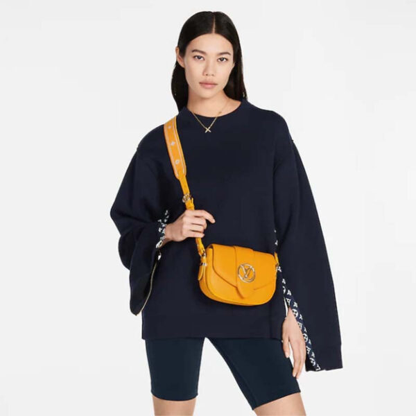 Louis Vuitton LV Women Pont 9 Soft PM Handbag Yellow Grained Calfskin Cowhide - Image 11