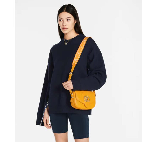 Louis Vuitton LV Women Pont 9 Soft PM Handbag Yellow Grained Calfskin Cowhide - Image 12