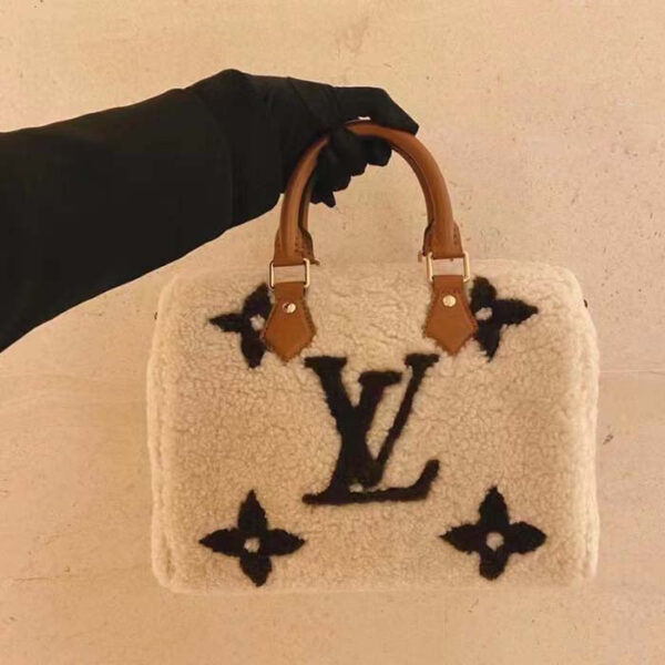 Louis Vuitton LV Women SKI Speedy Bandoulière 25 Cream/Brown Shearling Cowhide-Leather - Image 8
