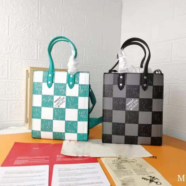 Louis Vuitton LV Women Sac Plat XS Bag Graphite Cowhide Leather - Image 7