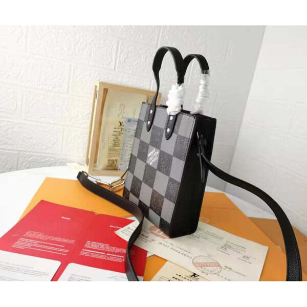 Louis Vuitton LV Women Sac Plat XS Bag Graphite Cowhide Leather - Image 4