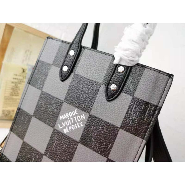 Louis Vuitton LV Women Sac Plat XS Bag Graphite Cowhide Leather - Image 8