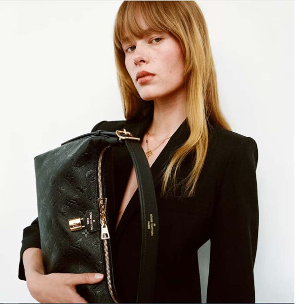 Louis Vuitton LV Women Sac Sport Crème Black Embossed Supple Grained Cowhide Leather - Image 12