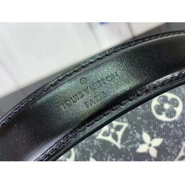 Louis Vuitton LV Women Side Trunk Handbag Gray Denim Textile Jacquard - Image 8