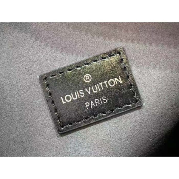 Louis Vuitton LV Women Side Trunk Handbag Gray Denim Textile Jacquard - Image 10