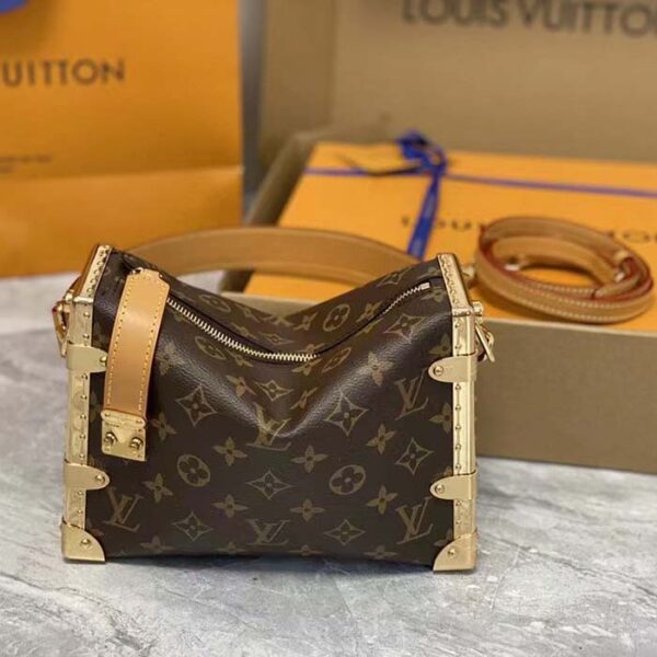Louis Vuitton LV Women Side Trunk Monogram Coated Canvas Cowhide Leather - Image 5