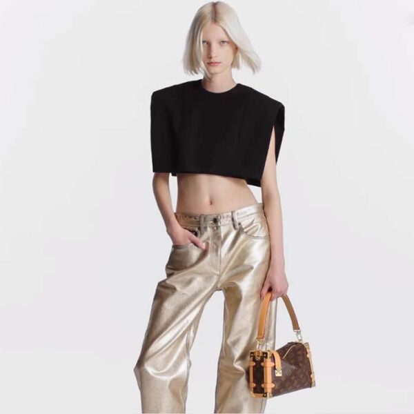 Louis Vuitton LV Women Side Trunk Monogram Coated Canvas Cowhide Leather - Image 11