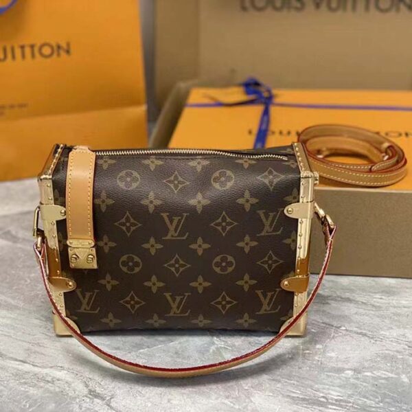 Louis Vuitton LV Women Side Trunk Monogram Coated Canvas Cowhide Leather - Image 2