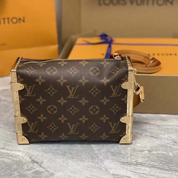 Louis Vuitton LV Women Side Trunk Monogram Coated Canvas Cowhide Leather - Image 3