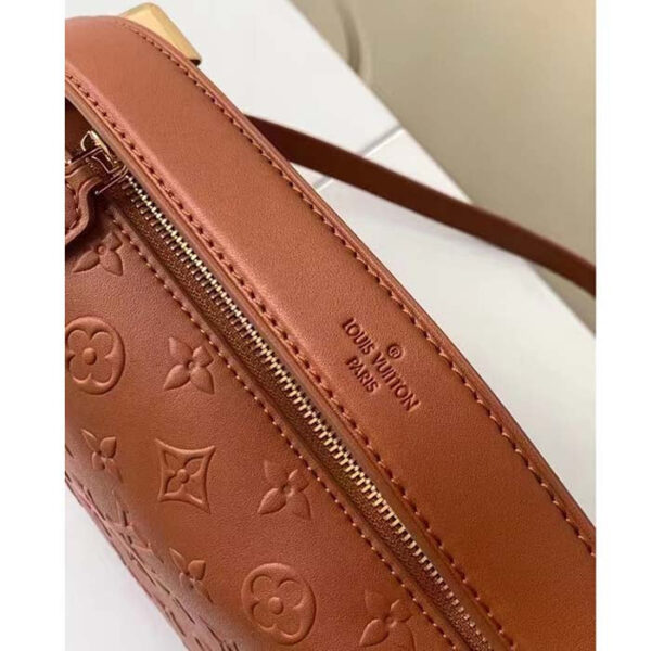 Louis Vuitton LV Women Side Trunk PM Handbag Petite Malle Tan Brown Calfskin - Image 9