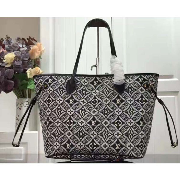 Louis Vuitton LV Women Since 1854 Neverfull MM Tote Black Monogram Flowers Canvas - Image 2