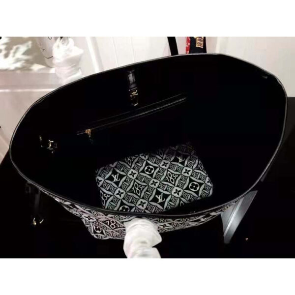 Louis Vuitton LV Women Since 1854 Neverfull MM Tote Black Monogram Flowers Canvas - Image 6