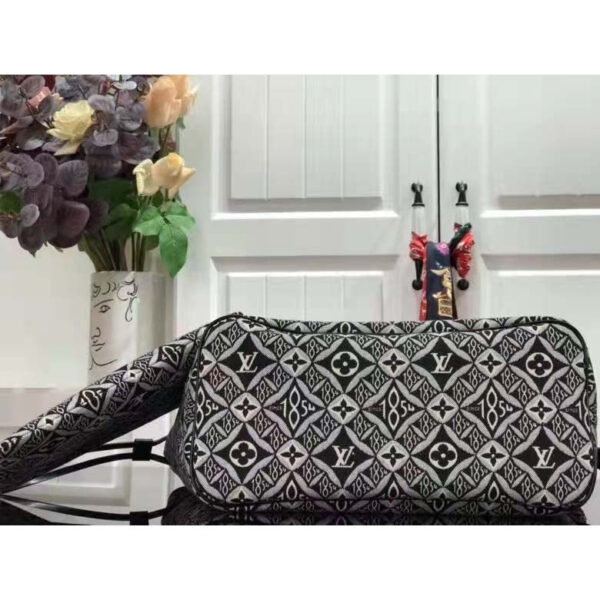 Louis Vuitton LV Women Since 1854 Neverfull MM Tote Black Monogram Flowers Canvas - Image 5