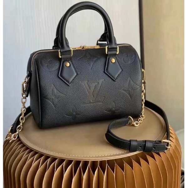 Louis Vuitton LV Women Speedy Bandoulière 20 Black Embossed Grained Cowhide Leather - Image 3
