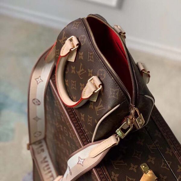 Louis Vuitton LV Women Speedy Bandoulière 20 Handbag Pink Orange Monogram Coated Canvas - Image 6