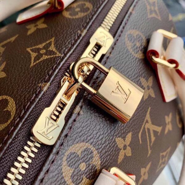 Louis Vuitton LV Women Speedy Bandoulière 20 Handbag Pink Orange Monogram Coated Canvas - Image 7
