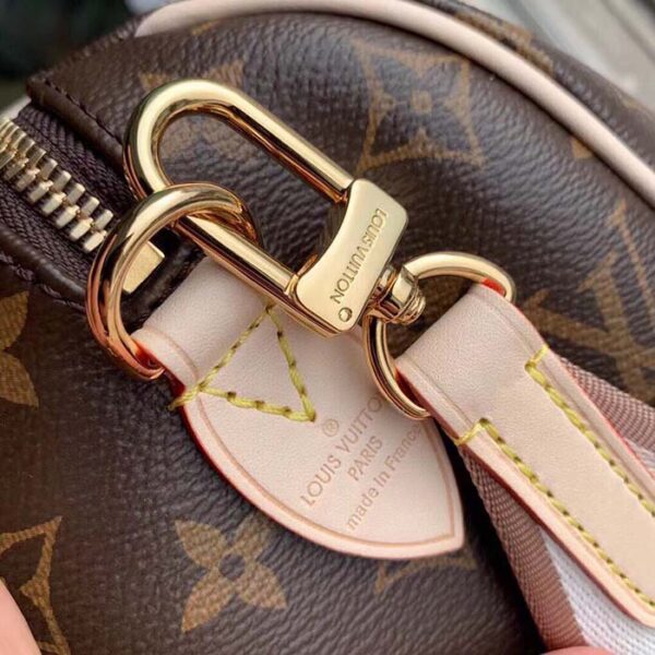 Louis Vuitton LV Women Speedy Bandoulière 20 Handbag Pink Orange Monogram Coated Canvas - Image 10