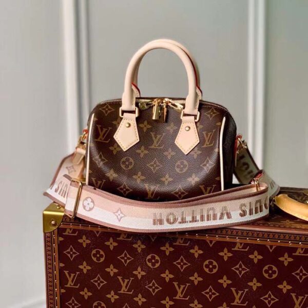 Louis Vuitton LV Women Speedy Bandoulière 20 Handbag Pink Orange Monogram Coated Canvas - Image 2