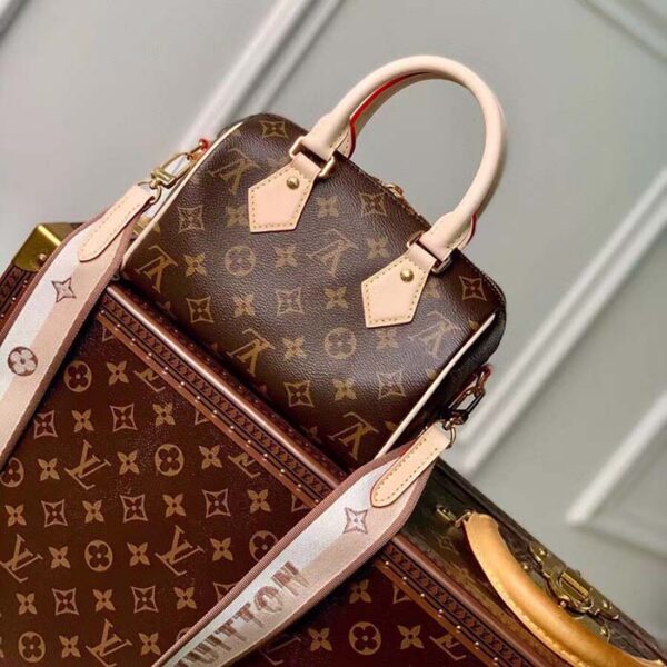 Louis Vuitton LV Women Speedy Bandoulière 20 Handbag Pink Orange Monogram Coated Canvas - Image 3