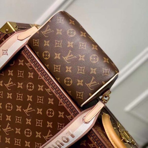 Louis Vuitton LV Women Speedy Bandoulière 20 Handbag Pink Orange Monogram Coated Canvas - Image 5