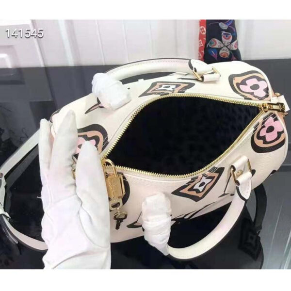 Louis Vuitton LV Women Speedy Bandoulière 25 Cream Monogram Coated Canvas Cowhide Leather - Image 5