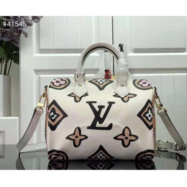 Louis Vuitton LV Women Speedy Bandoulière 25 Cream Monogram Coated Canvas Cowhide Leather - Image 2