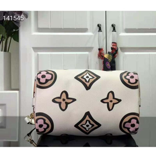Louis Vuitton LV Women Speedy Bandoulière 25 Cream Monogram Coated Canvas Cowhide Leather - Image 3
