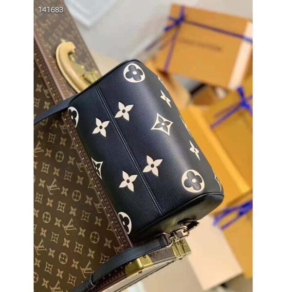 Louis Vuitton LV Women Speedy Bandoulière 25 Handbag Black Beige Embossed Grained Cowhide - Image 5